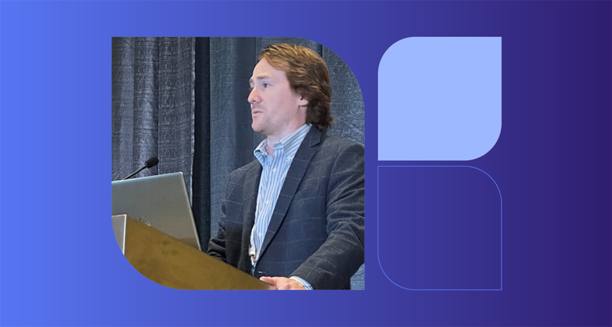 Landon Marshall, PharmD, Ph.D., principle health outcomes researcher at Prime, presents at AMCP Nexus 2025