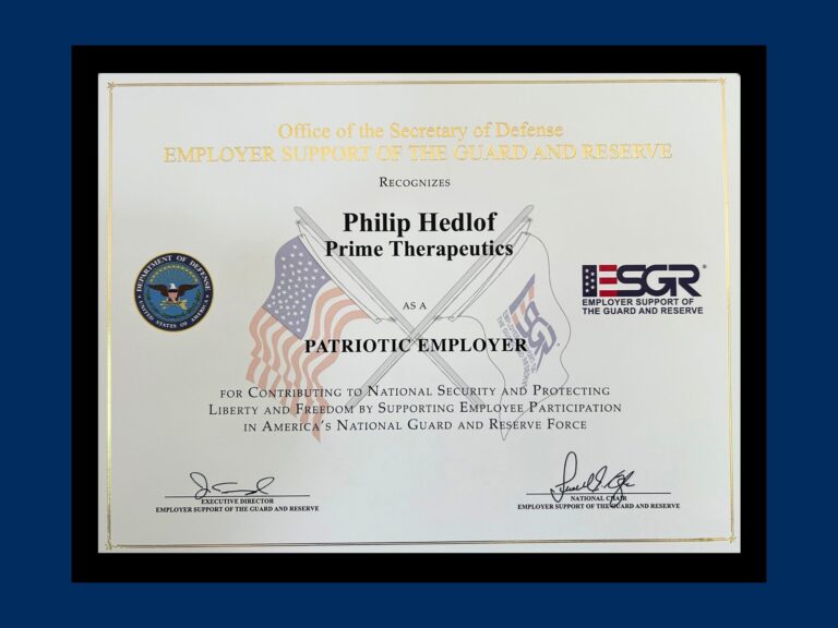 Employer Support of the Guard and Reserve’s Patriotic Employer Award for Phil Hedlof.